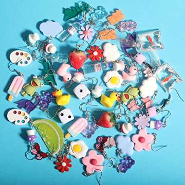 30 Pairs Kawaii Earrings - Fun & Cute Jewelry for Women