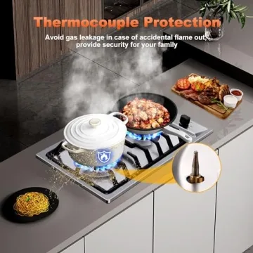 Eascookchef 2 Burner Stainless Steel Gas Cooktop