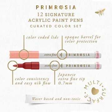 Primrosia 12 Signature Acrylic Paint Pens for Art Rak