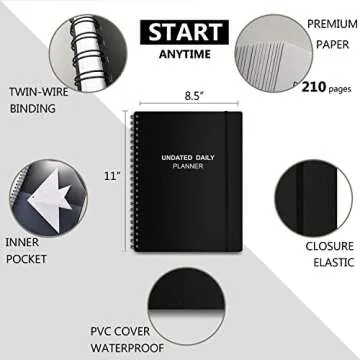 Undated Daily Planner - Undated Planner with Hourly Schedules, Action Items and Follow-up, A4 Daily ...