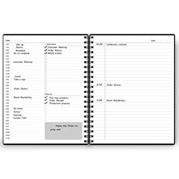 Undated Daily Planner - Undated Planner with Hourly Schedules, Action Items and Follow-up, A4 Daily Organizer Notebook to Increase Productivity, Appointment Book for Time Management, 8.5 × 11 Inch