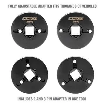 OEMTOOLS 24693 2 and 3 Pin Brake Rewind Adapter Set, Ideal for Disc Brake Service, Featuring Compact Design and Durable Construction, Automotive Brake Maintenance Kit
