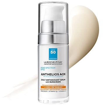 La Roche-Posay Anthelios AOX Daily Antioxidant Serum with SPF 50, Oil Free Face Sunscreen for Sensit...