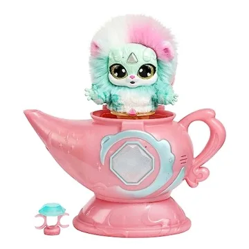 Magic Mixies Magic Genie Lamp with Interactive 8" Plush Toy and 60+ Sounds and Reactions. Reveal a Genie Mixie from The Real Misting Lamp. Gifts for Kids, Ages 5+ - Amazon Exclusive