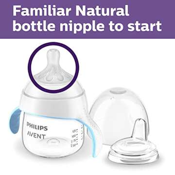 Philips Avent Natural Trainer Sippy Cup with Natural Response Nipple and Soft Spout, 5oz, 1pk, SCF263/01 (Pack of 2)