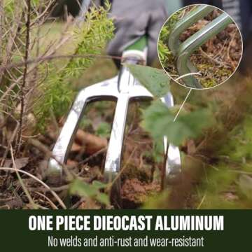 Aimerla Gardening Tools Set of 9 Heavy Duty Garden Tools with Non-Slip Rubber Grip with Large Garden Bag for Tools Durable Hand Tools for Gardening, Weeding,Gardening Gifts for Women,Men (Dark Green)