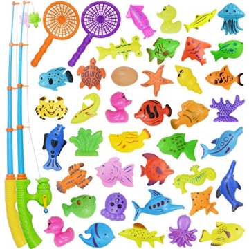 Nunkitoy Bath Toy 39 Piece Fishing Play Set for Toddlers