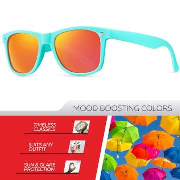 Retro Rewind Polarized Sunglasses for Men and Women - UV Protection Classic Mens Womens Sun Glasses - Cool Vintage 80s Shades