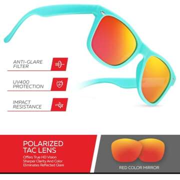 Retro Rewind Polarized Sunglasses for Men and Women - UV Protection Classic Mens Womens Sun Glasses - Cool Vintage 80s Shades