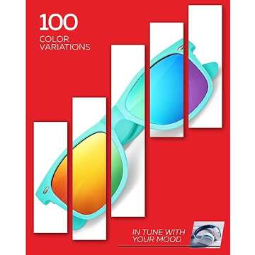 Retro Rewind Polarized Sunglasses for Men and Women - UV Protection Classic Mens Womens Sun Glasses - Cool Vintage 80s Shades