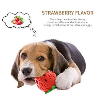 Askhald Strawberry Flavor Chew Toy for Aggressive Chewers - Durable & Interactive