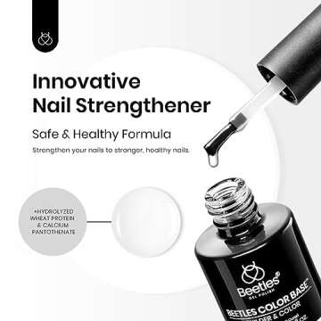 Beetles Gel Polish 2 in 1 Rubber Base Builder Gel Set, 2Pcs 15ml Gel Top Coat and Builder Nail Gel S...