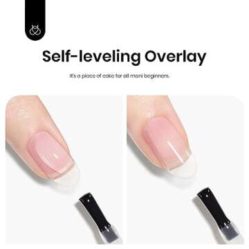 Beetles Gel Polish 2 in 1 Rubber Base Builder Gel Set, 2Pcs 15ml Gel Top Coat and Builder Nail Gel Set Soak Off UV LED for Nail Art Long Lasting DIY Home and Salon Manicure Use Gifts for Women