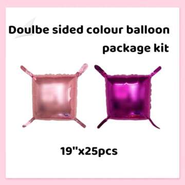 Orgnafey Dark Magenta Hot Pink Mylar Double Sided Flat Square Foil Balloons Wall Tunnel Balloon Arch Garland Kit Backdrop For Anniversary Wedding Girl Baby Shower Birthday Party Decorations Supply