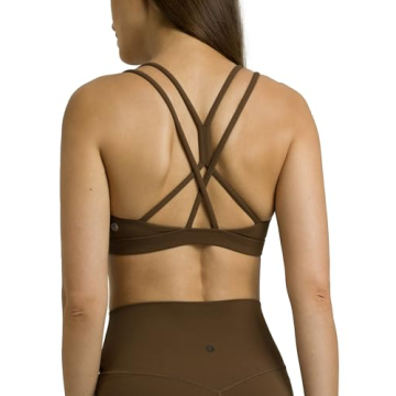 Colorfulkoala Women's Dreamlux Strappy Sports Bra Crisscross Back Yoga Tops with Molded Foam Cups(S,...