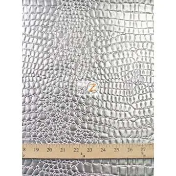Big Z Fabric® Vinyl Faux Fake Leather Pleather Embossed Shiny Alligator Fabric by The Yard DIY Upholstery Accessories (Turquoise2)