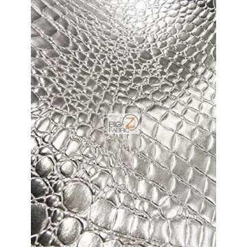 Big Z Fabric® Vinyl Faux Fake Leather Pleather Embossed Shiny Alligator Fabric by The Yard DIY Upholstery Accessories (Turquoise2)