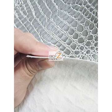 Big Z Fabric® Vinyl Faux Fake Leather Pleather Embossed Shiny Alligator Fabric by The Yard DIY Upholstery Accessories (Turquoise2)