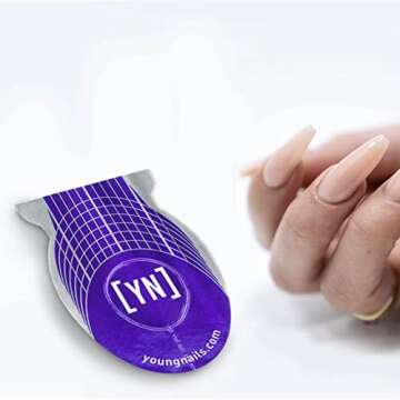 Young Nails Yni Artistic Nail Forms, for False Nails. Salon Quality Nail Extension Product for Beginners and Professionals. Easy Guides to Build out Long Elegant Strong Nails, 500 count