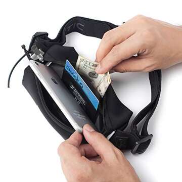 Fitletic Neo Race Belt, Black | Unique No Bounce Design for Marathon, Triathlon, Trail, 5k, 10k | Running Belt | N01R-01