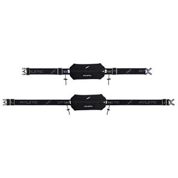 Fitletic Neo Race Belt, Black | Unique No Bounce Design for Marathon, Triathlon, Trail, 5k, 10k | Running Belt | N01R-01