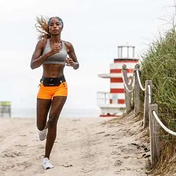 Fitletic Neo Race Belt, Black | Unique No Bounce Design for Marathon, Triathlon, Trail, 5k, 10k | Running Belt | N01R-01