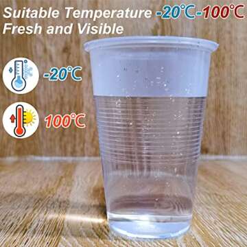 TashiBox 12 oz Clear Disposable Plastic Cups 200 Count