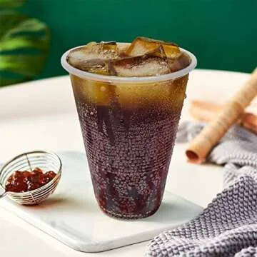 TashiBox 12 oz Clear Disposable Plastic Cups 200 Count