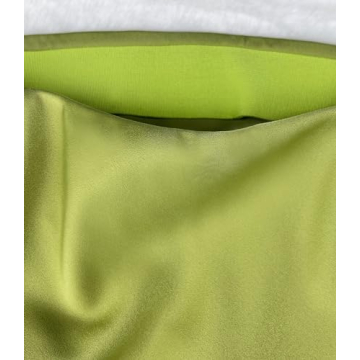 Elegant Women's High Waisted Satin Maxi Skirt - Apple Green