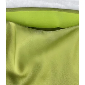 Elegant Women's High Waisted Satin Maxi Skirt - Apple Green