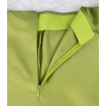 Elegant Women's High Waisted Satin Maxi Skirt - Apple Green