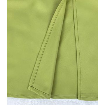 Elegant Women's High Waisted Satin Maxi Skirt - Apple Green