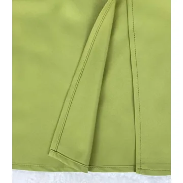Elegant Women's High Waisted Satin Maxi Skirt - Apple Green