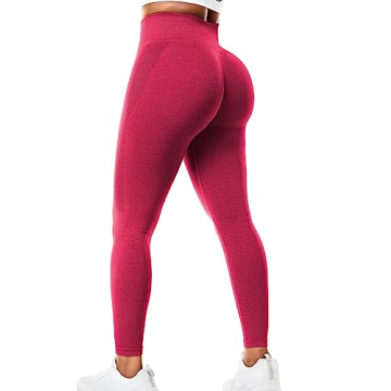 VOYJOY Athletic Workout Scrunch Leggings for Women - High Waist Seamless Gym Pants with Tummy Contro...