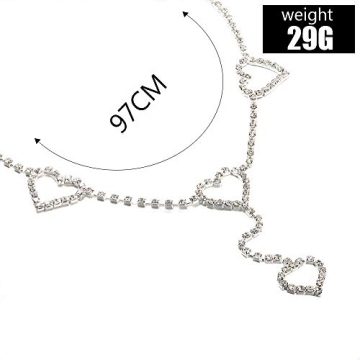 Xerling Bling Adjustable Rhinestone Waist Chain for Women