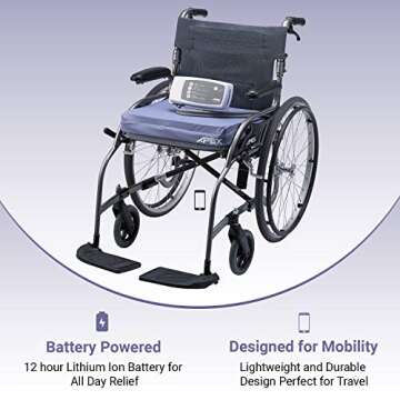Alternating Pressure Wheelchair Cushion by MobiCushion - Pneumatic Air Pillow - Relief for Pressure Sores – Low air Loss - Reduces Pressure While Sitting - Rechargeable Battery - Taiwan 17" x 17"