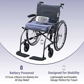 Alternating Pressure Wheelchair Cushion by MobiCushion - Pneumatic Air Pillow - Relief for Pressure Sores – Low air Loss - Reduces Pressure While Sitting - Rechargeable Battery - Taiwan 17" x 17"