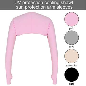 SATINIOR 4 Pairs Cooling Shawl Arm Sleeves with Finger Hole Anti-UV Arm Sleeves for Women Golfing Dr...