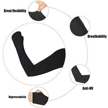 SATINIOR 4 Pairs Cooling Shawl Arm Sleeves with Finger Hole Anti-UV Arm Sleeves for Women Golfing Driving