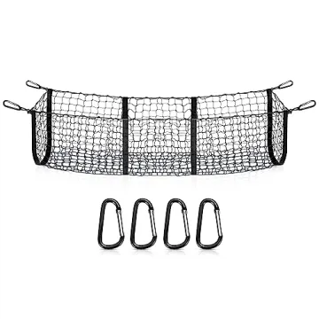 MICTUNING 3 Pocket Trunk Cargo Organizer – Heavy Duty Mesh Net for Car, SUV, Pickup Truck Bed