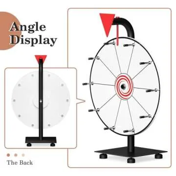 12 Inch 10 Slots Prize Wheel, Tabletop Spinning Wheel for Prizes, Prize Wheel Spinner with Stand with Dry Erase Marker and Eraser for Trade Show, Carnival and Home Parties