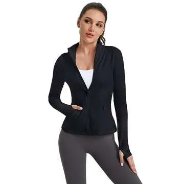 VUTRU Women's Workout Yoga Jacket Full Zip Running Track Jacket