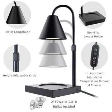LALISU Candle Warmer: Timer & Adjustable Height for Home