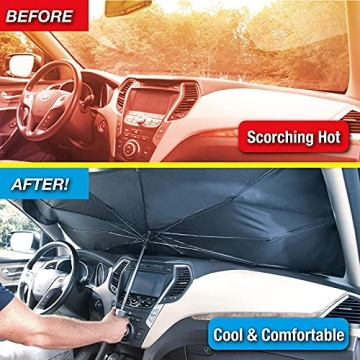 Ontel Brella Shield Car Windshield Sun Shade for Vehicles