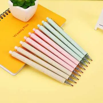 RIANCY Retractable Pink Gel Ink Pens for Smooth Writing