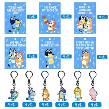 Anstey Kids Valentines Cards with Keychains Pack