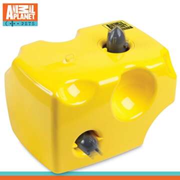 ANIMAL PLANET Automatic Peek-a-Boo Mouse & Cheese Interactive Toy for Cats, Features Built-In Auto Off Function, Pop Out Mice For Hours Of Entertainment, All Day Play W/Away Mode, Battery Operated
