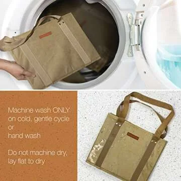 Gramercy Kitchen Reusable Grocery Bags Reusable Shopping Bags, Tote Bags, Reusable Bags - Extra Long Handles - Set of 3 Large Shopping Bags - Reinforced Sides & Bottom - Collapsible - Washable - Grey