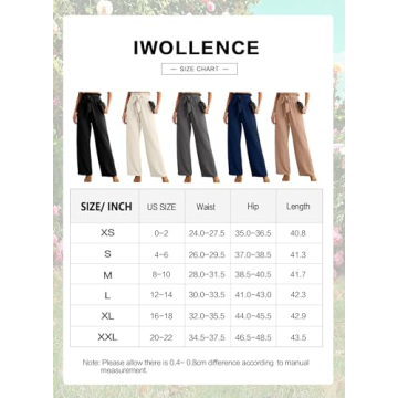 IWOLLENCE Women's Wide Leg Pants with Pockets