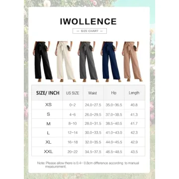 IWOLLENCE Women's Wide Leg Pants with Pockets